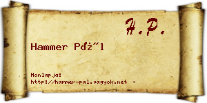 Hammer Pál névjegykártya