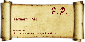 Hammer Pál névjegykártya